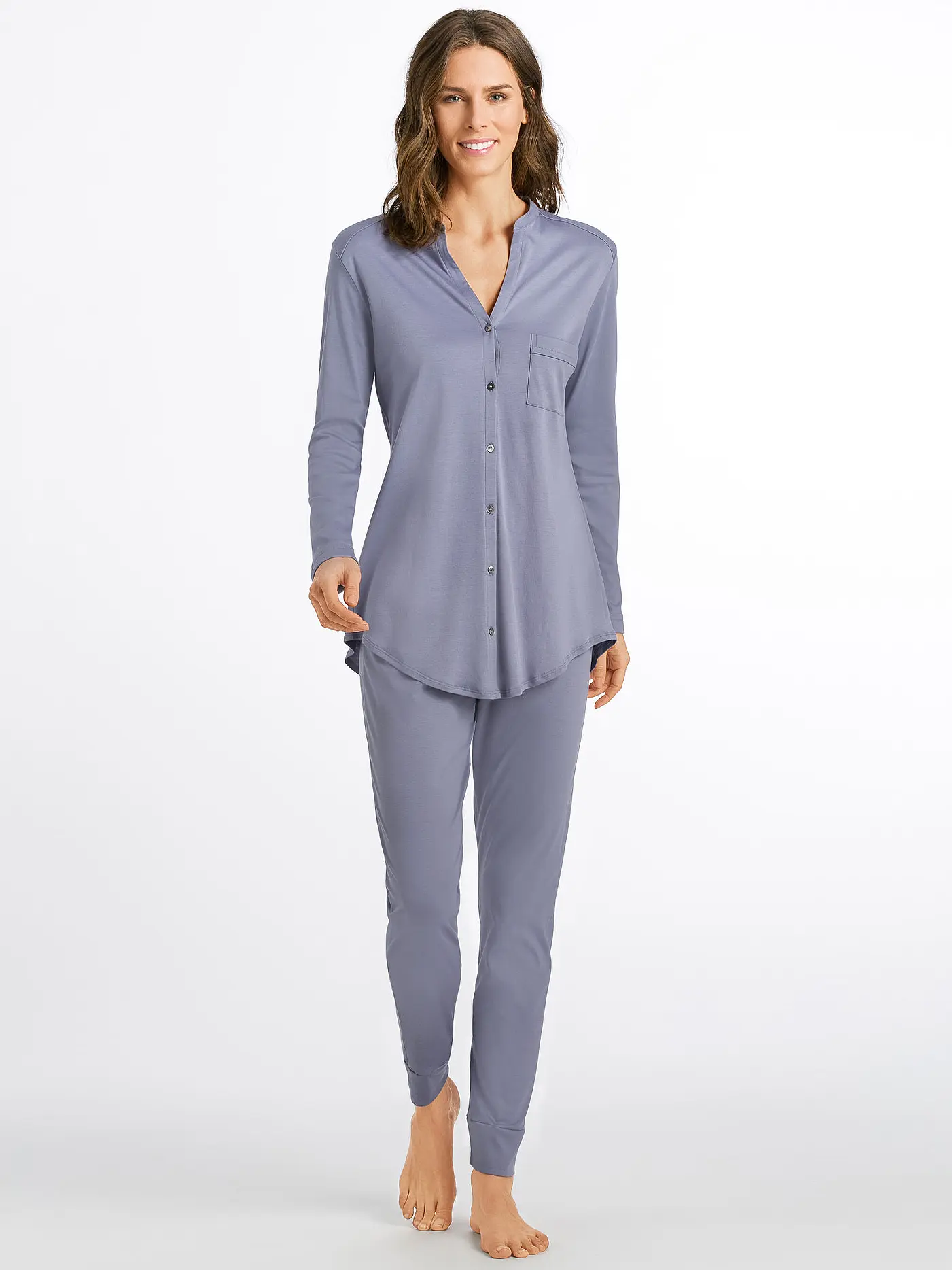 HANRO | Pyjama "Pure Essence" | blau